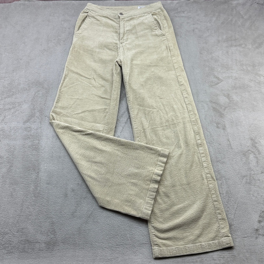 AG Adriano Goldschmied Tailored Deven Pants Womens 27 Beige Corduroy Wide Leg
